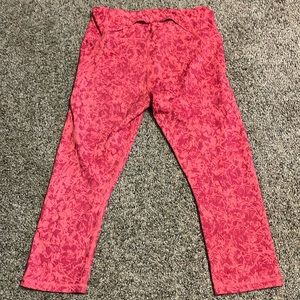 Pink crop under armour leggings large